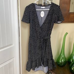 Polka dot wrap dress